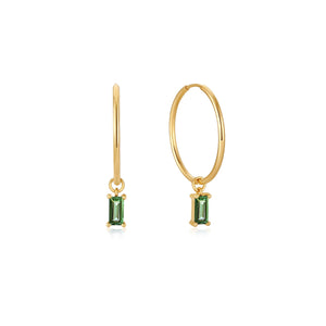 Ania Haie 14kt Gold Tourmaline Drop Mini Hoop Earrings EAU005-04YG