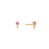 Ania Haie 14kt Gold White and Pink Sapphire Stud Earrings EAU006-01YG