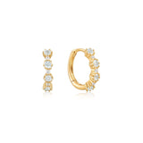 Ania Haie 14kt Gold White Sapphire and Blue Topaz Huggie Hoop Earrings EAU006-03YG
