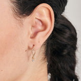 Ania Haie 14kt Gold White Sapphire Drop Mini Wave Hoop Earrings EAU006-04YG