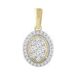 Oval Pendant with 0.25ct Diamond in 9K Yellow Gold