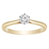 Solitaire Ring with 0.33ct Diamond in 9K Yellow Gold