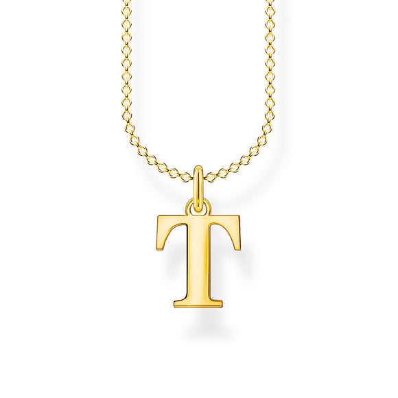 Thomas Sabo Necklace Letter T Gold | The Jewellery Boutique