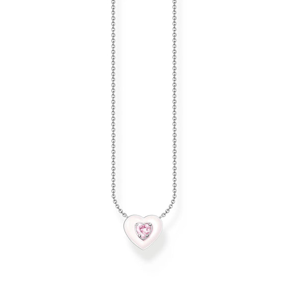 THOMAS SABO Pink Stone Heart Necklace TKE2184
