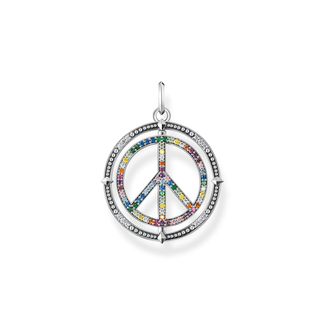 THOMAS SABO Blackened Silver Pendant Peace Sign TPE941MC