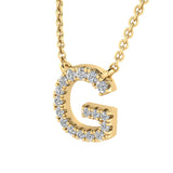 Initial 'G' Necklace with 0.09ct Diamonds in 9K Yellow Gold - PF-6269-Y