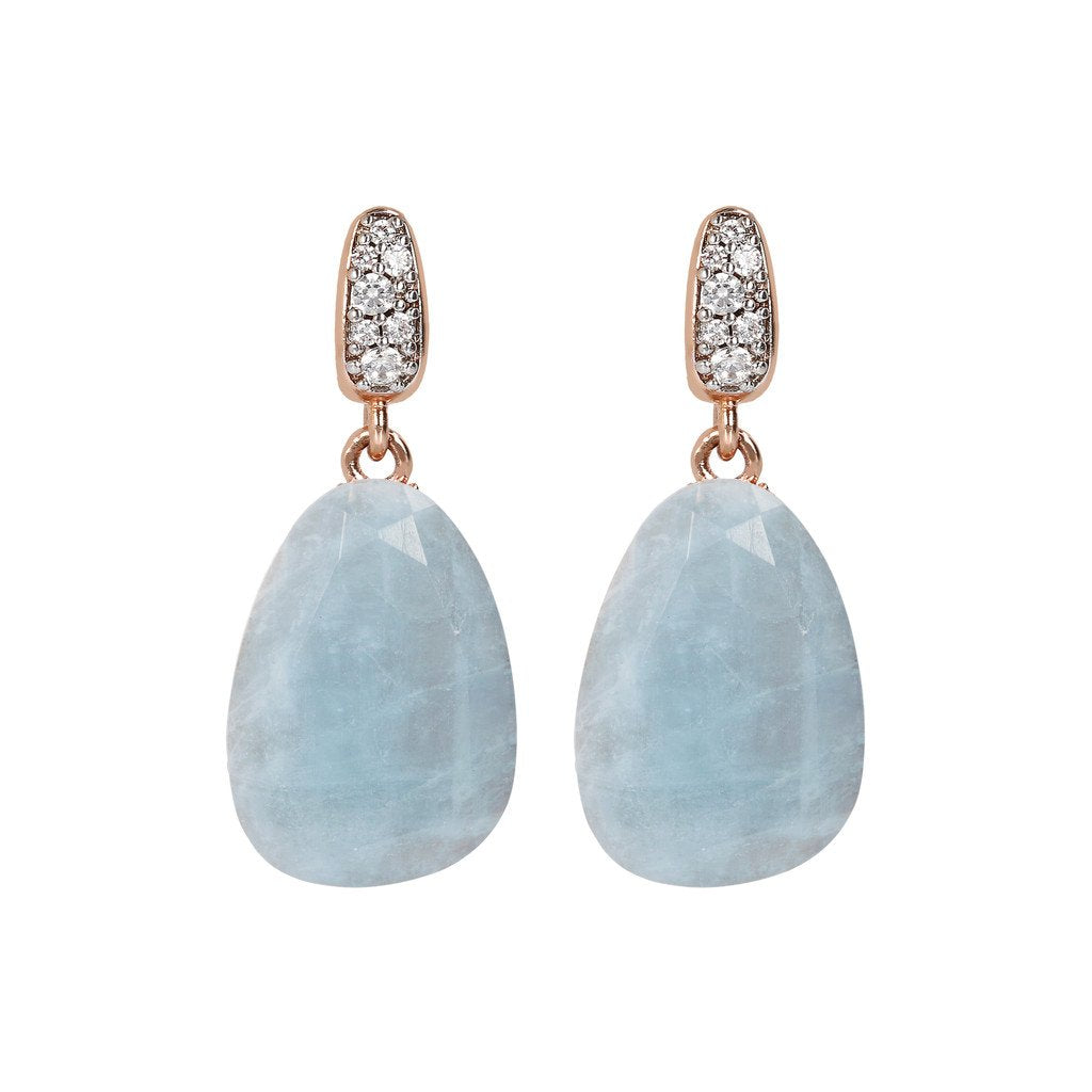 Natural aquamarine clearance earrings