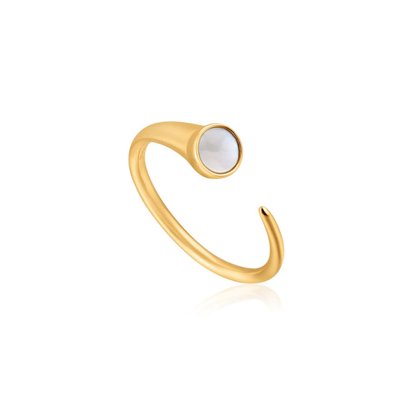 Ania Haie Mother Of Pearl Claw Ring - Gold