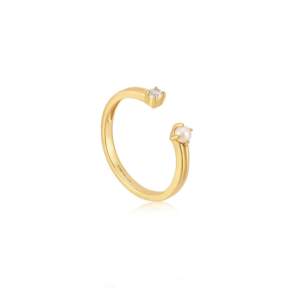 Ania Haie Gold Pearl Sparkle Adjustable Ring R043-01G