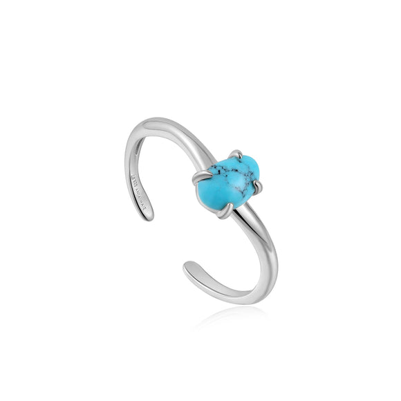 Ania Haie Silver Turquoise Wave Adjustable Ring R044-01H