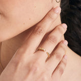 Ania Haie Gold Orb Rose Quartz Adjustable Ring R045-01G-RQ