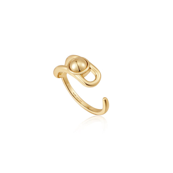 Ania Haie Gold Orb Claw Adjustable Ring R045-02G