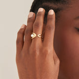 Ania Haie Gold Pearl Sculpted Adjustable Ring R043-02G