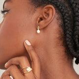Ania Haie Gold Pearl Drop Stud Earrings E043-02G