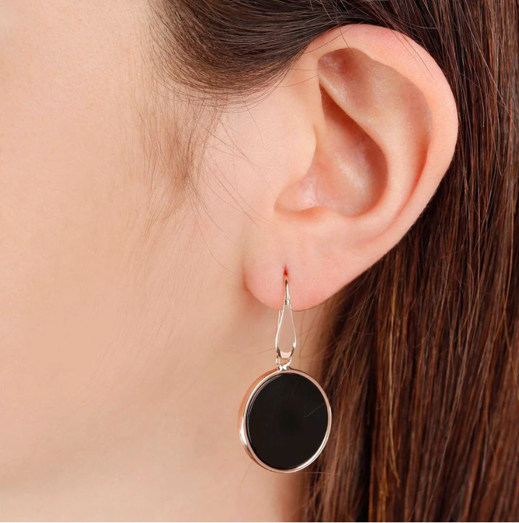 Bronzallure Alba Stone Mini Disc Earrings Dumortierite WSBZ00712.DUM