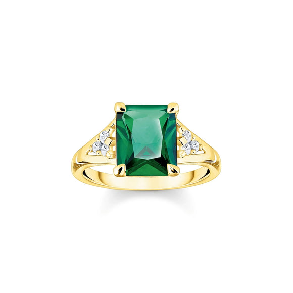 THOMAS SABO Heritage Green Cocktail Gold Ring TR2362GY
