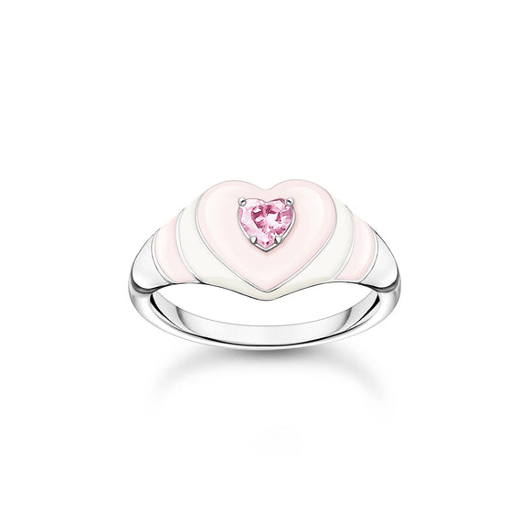 THOMAS SABO Pink Heart Ring Silver TR2435