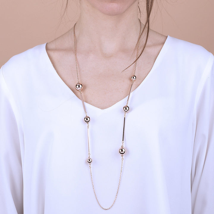 Bronzallure Balls Necklace Golden Rosè
