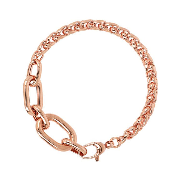 Bronzallure Purezza Spiga Chain Bracelet and Oval Links WSBZ02174.R