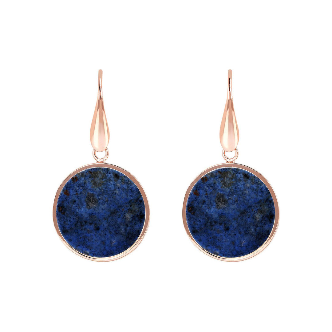 Bronzallure Alba Stone Mini Disc Earrings Dumortierite WSBZ00712.DUM