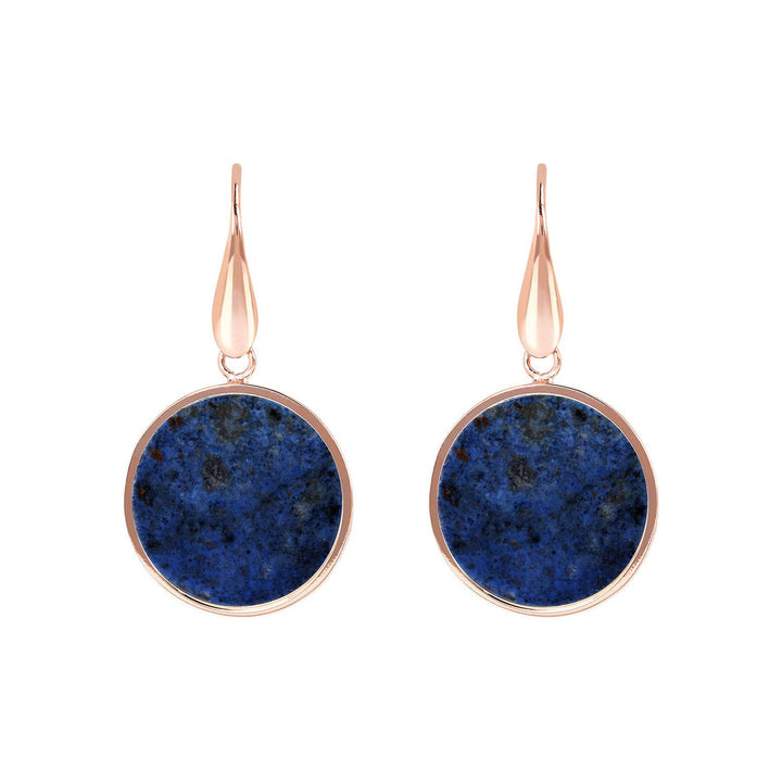 Bronzallure Alba Stone Mini Disc Earrings Dumortierite WSBZ00712.DUM