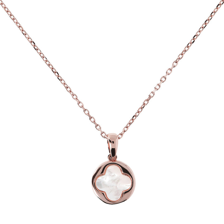 Bronzallure Alba Small Four-Leaf Clover Necklace White Mother of Pearl WSBZ00916.WM