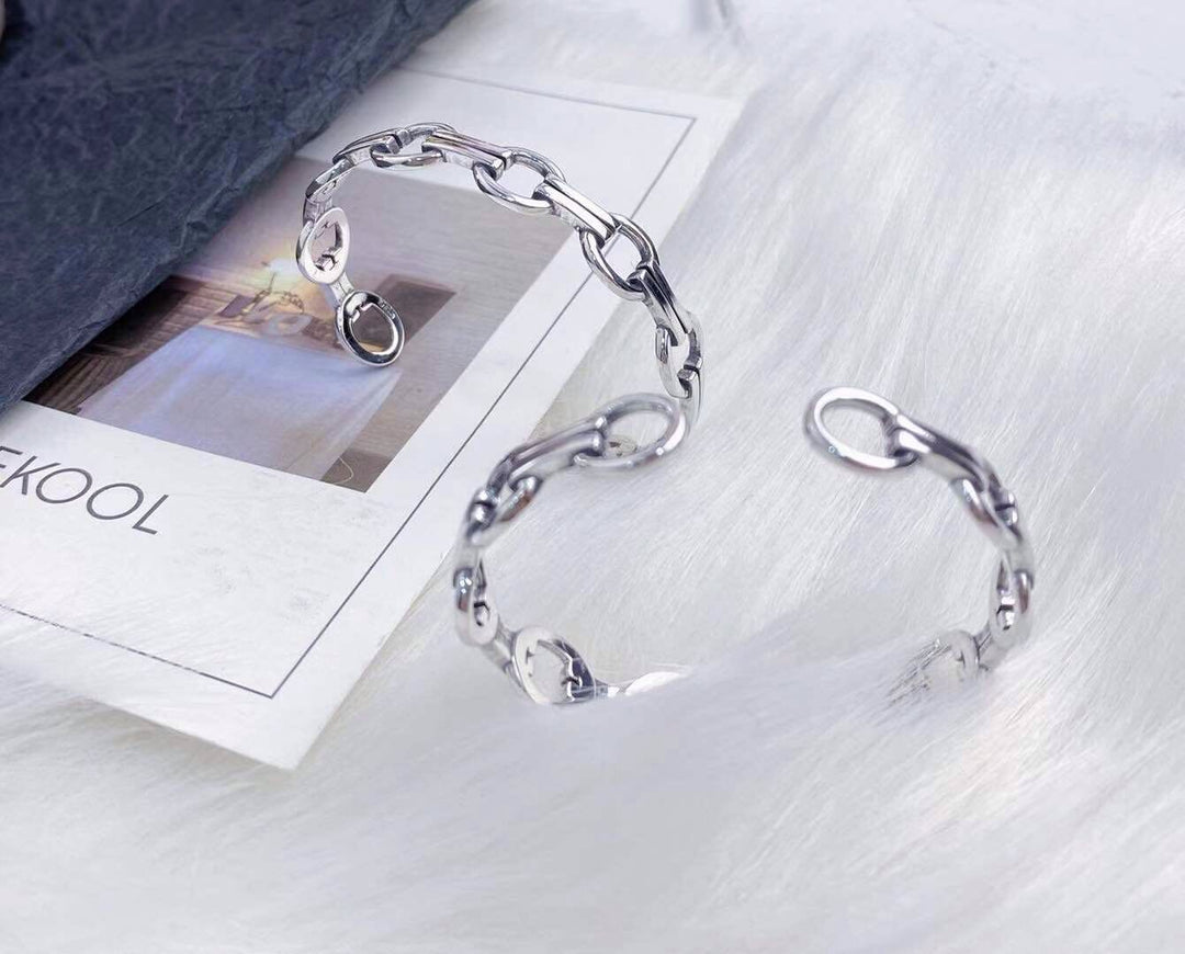 7-Degrees Exclusive Design Sterling Silver Bangle "Links" 7CSVBA02