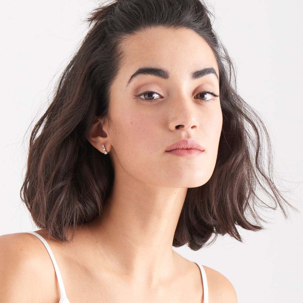 Ania Haie Glow Getter Cluster Huggie Earrings Silver E018-03H