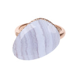 Bronzallure Preziosa Ring with Natural Blue Lace Agate Stone WSBZ01535.BLA