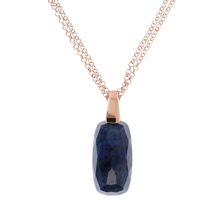 Bronzallure Incanto Scrabble Necklace with Natural Dumortierite Stone WSBZ01864.DUM