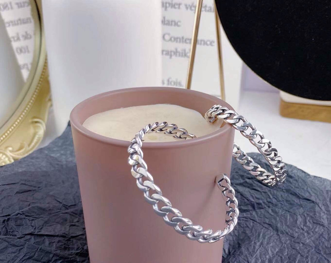 7-Degrees Exclusive Design Sterling Silver Bangle "Chains" 7CSVBA01