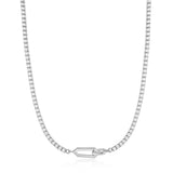 Ania Haie Dance ‘Till Dawn Silver Sparkle Chain Interlock 40-45cm Necklace N041-03H-W
