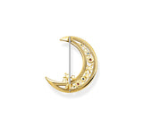 Thomas Sabo Brooch Crescent Moon with Coloured Stones Gold TX0283Y