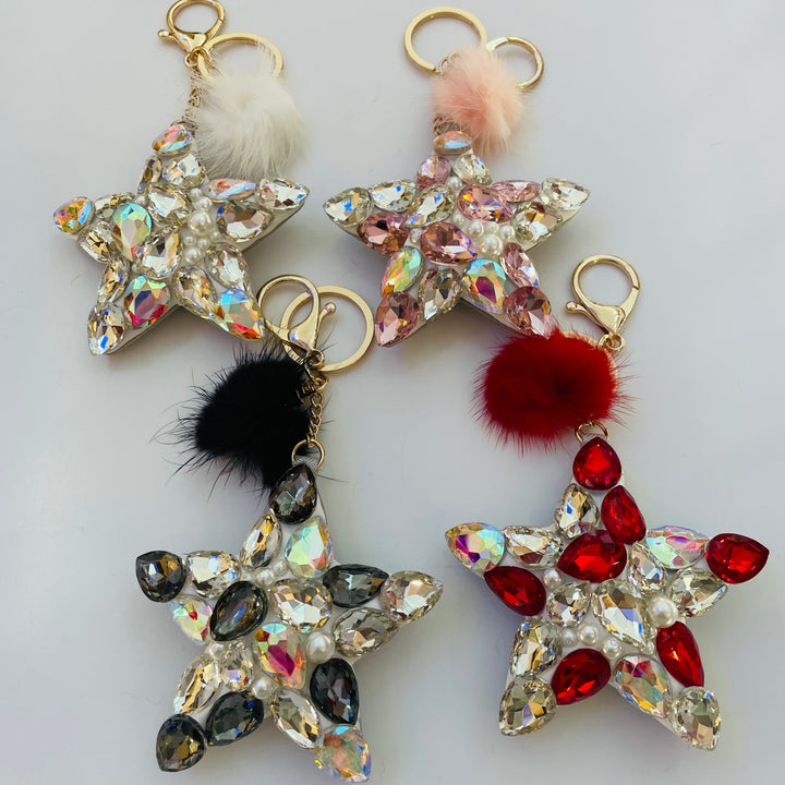 7-Degrees Accessories Keyring Crystal Star  7CKRCS