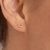 Ania Haie 14kt Gold Magma Diamond Curve Stud Earrings EAU004-04YG