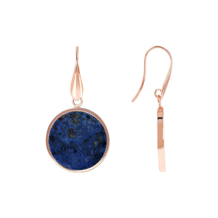 Bronzallure Alba Stone Mini Disc Earrings Dumortierite WSBZ00712.DUM