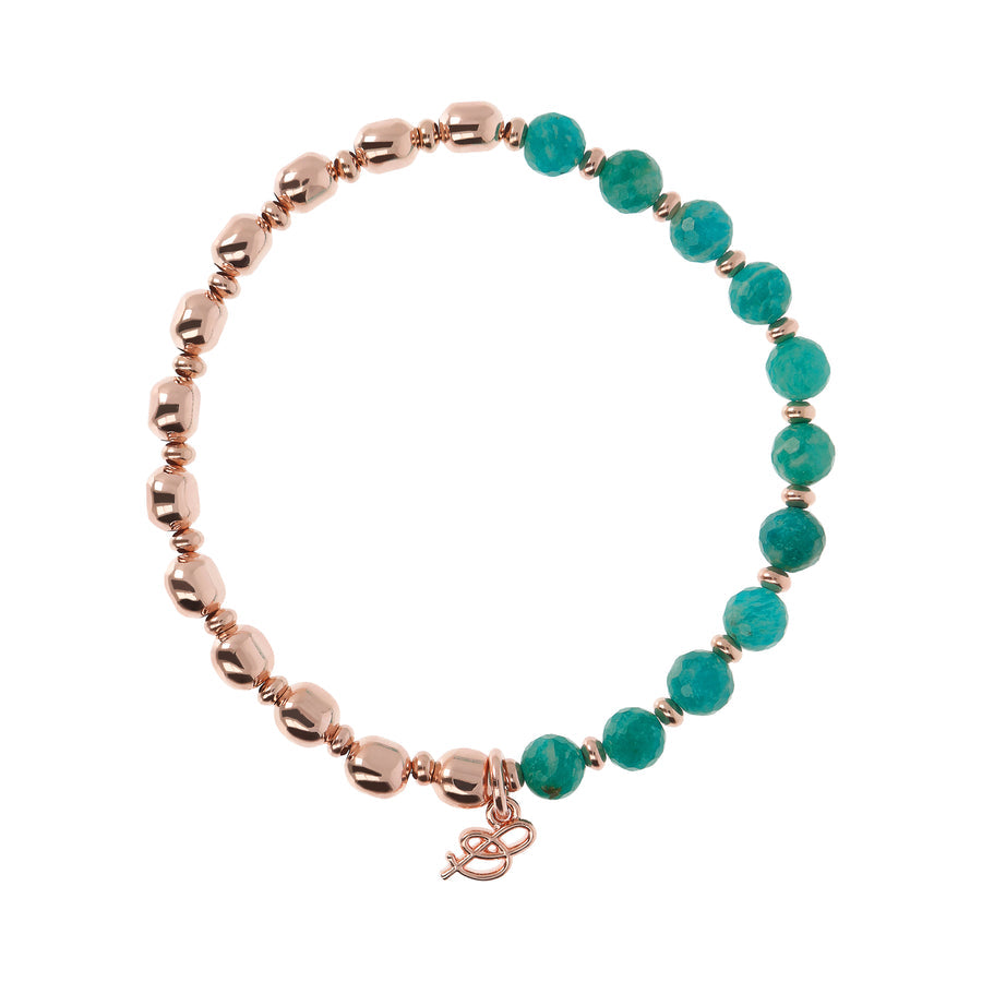 Bronzallure Variegata Rainbow Bracelet Green Amazonite Russian WSBZ01431.GAZ