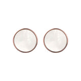 Bronzallure Alba Stone Disc Lobe Large Earrings White Mother of Pearl WSBZ01270.W
