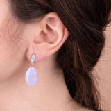 Bronzallure Preziosa Natural Blue Lace Agate Stone Dangle Earrings WSBZ01536.BLA