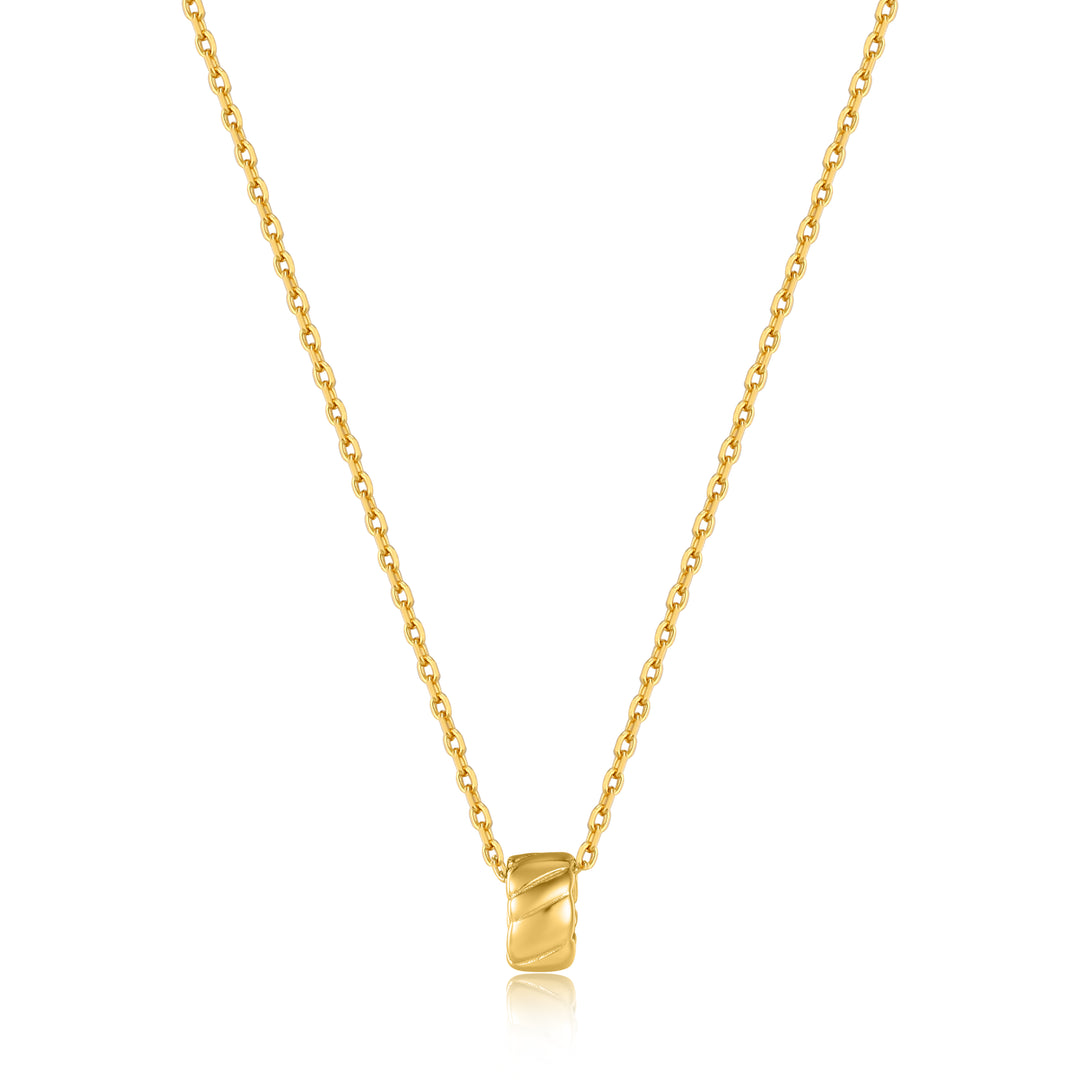 Ania Haie Gold Smooth Twist Pendant 40-45cm Necklace N038-03G