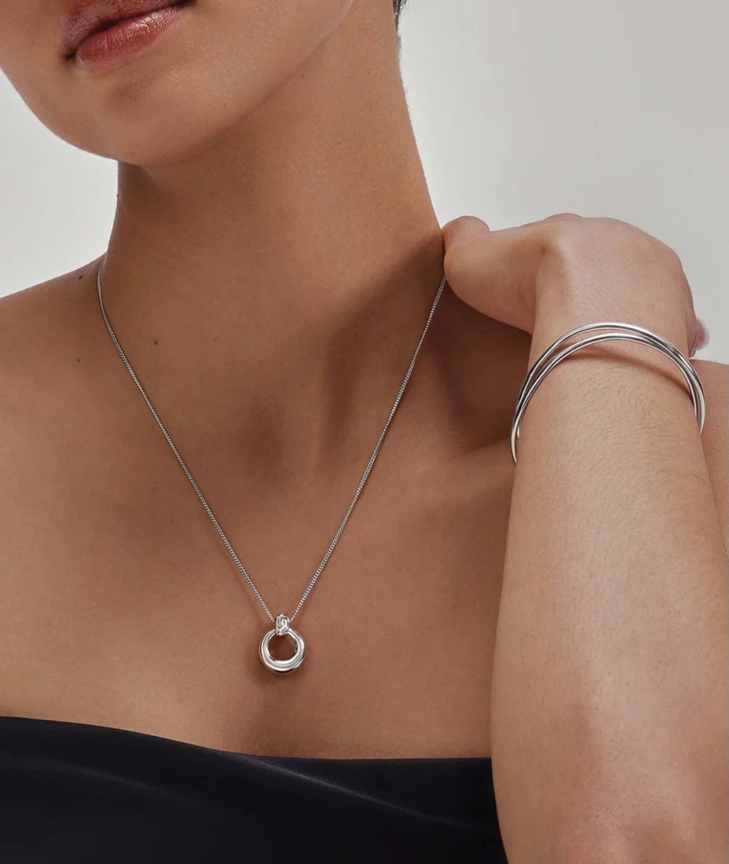 Ania Haie Silver Open Circle 43-48cm Necklace N077-04H