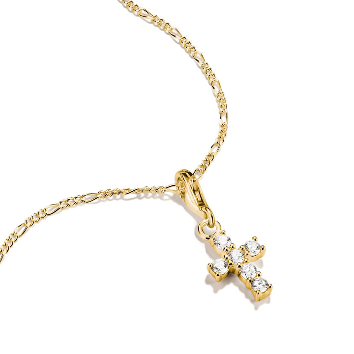 Thomas Sabo Gold-Plated Cross Charm with White Zirconia CC054MY