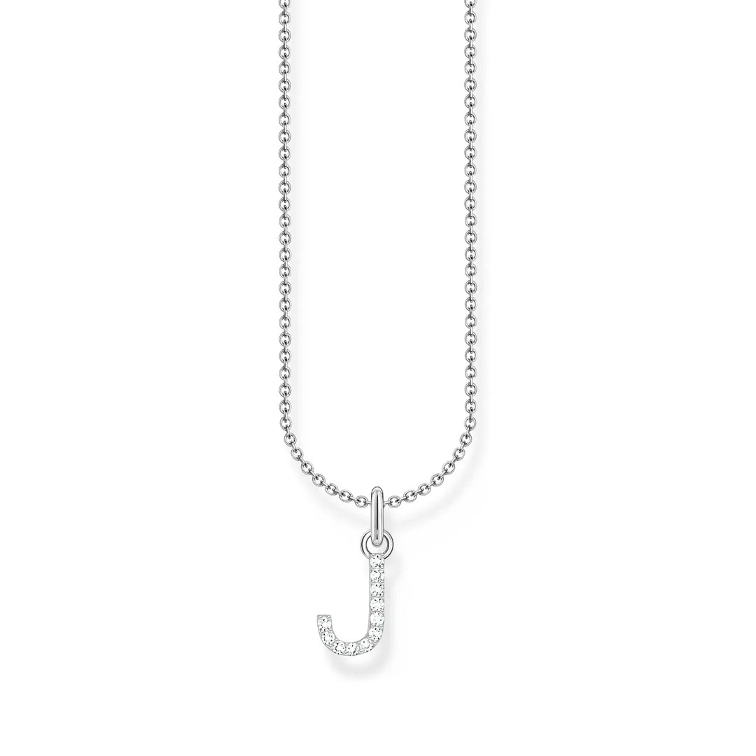 THOMAS SABO NECKLACE with Letter Pendant J and White Zirconia - SILVER TKE2249