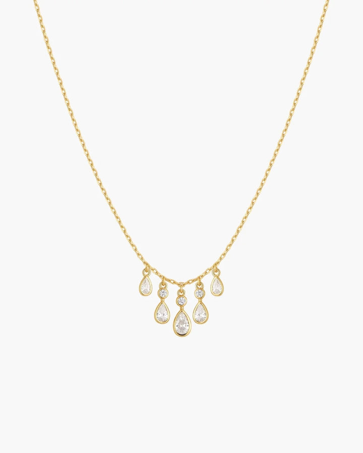 Ania Haie Gold Bezel-Set Teardrop Cascade Necklace N076-04G