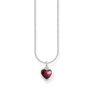 THOMAS SABO HEART PENDANT NECKLACE Silver with Red Zirconia TKE2268