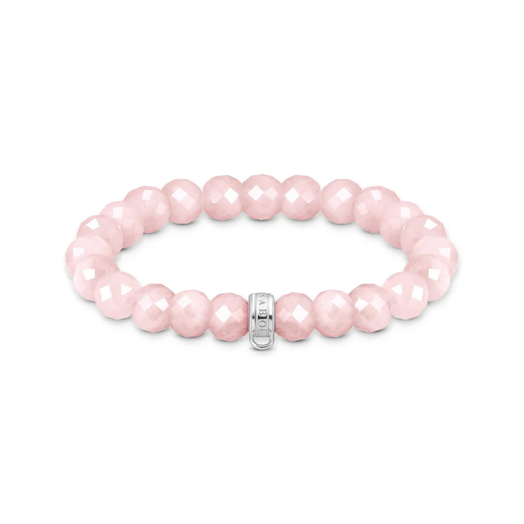 THOMAS SABO CHARM BRACELET With Rose Quartz Beads Oval CX0292RQ