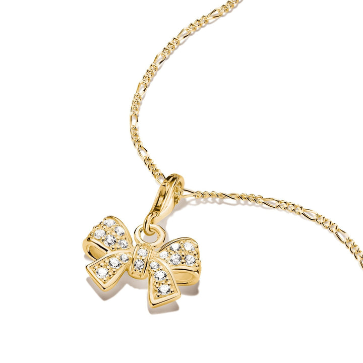 Thomas Sabo Gold-Plated Bow Charm with White Zirconia CC843MY
