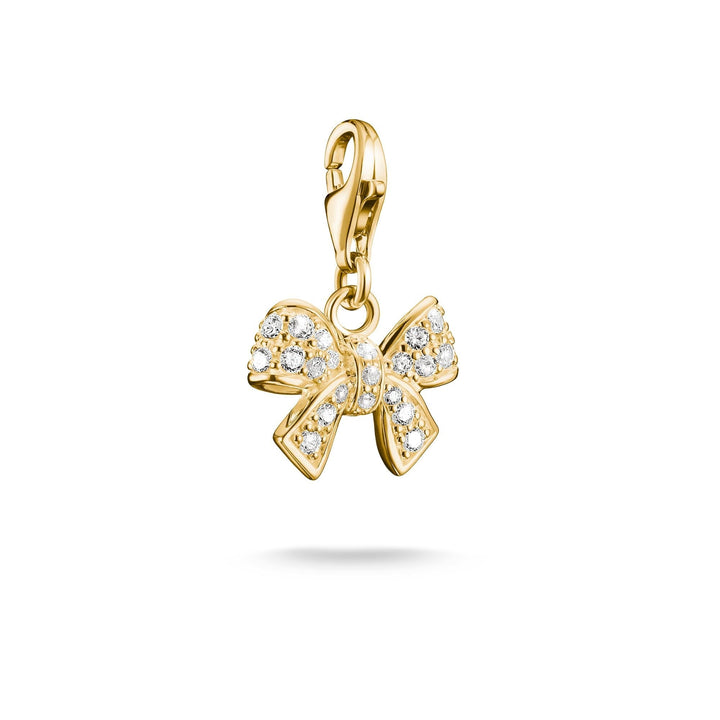 Thomas Sabo Gold-Plated Bow Charm with White Zirconia CC843MY