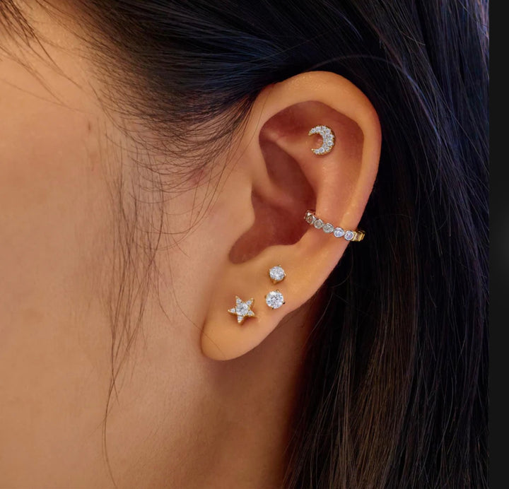 Ania Haie Gold Five-Point Star Barbell Single Earring E070-11G