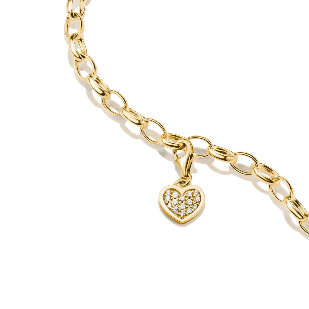 Thomas Sabo Gold-Plated Heart Charm with White Zirconia  CC967MY